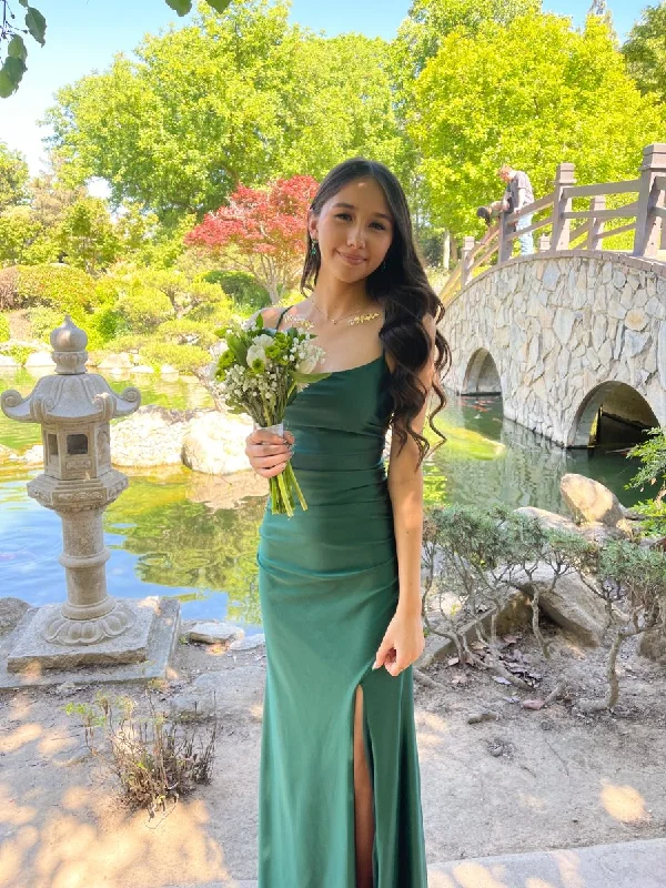 Seasonal Clearance floral wrap dressElegant Green Sheath/Column Prom Dress with Split Y3057 Seasonal Clearance floral wrap dressElegant Green Sheath/Column Prom Dress with Split Y3057