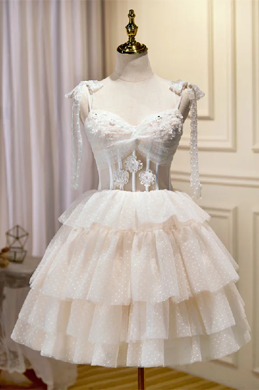 New Arrival velvet dressIvory Bow Tie Twisted Appliques Multi-Layers Dots Homecoming Dress New Arrival velvet dressIvory Bow Tie Twisted Appliques Multi-Layers Dots Homecoming Dress