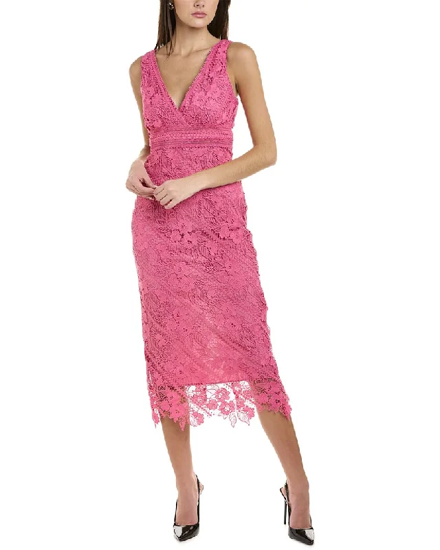 Friends and Family Sale casual midi dressML Monique Lhuillier Lace Midi Dress