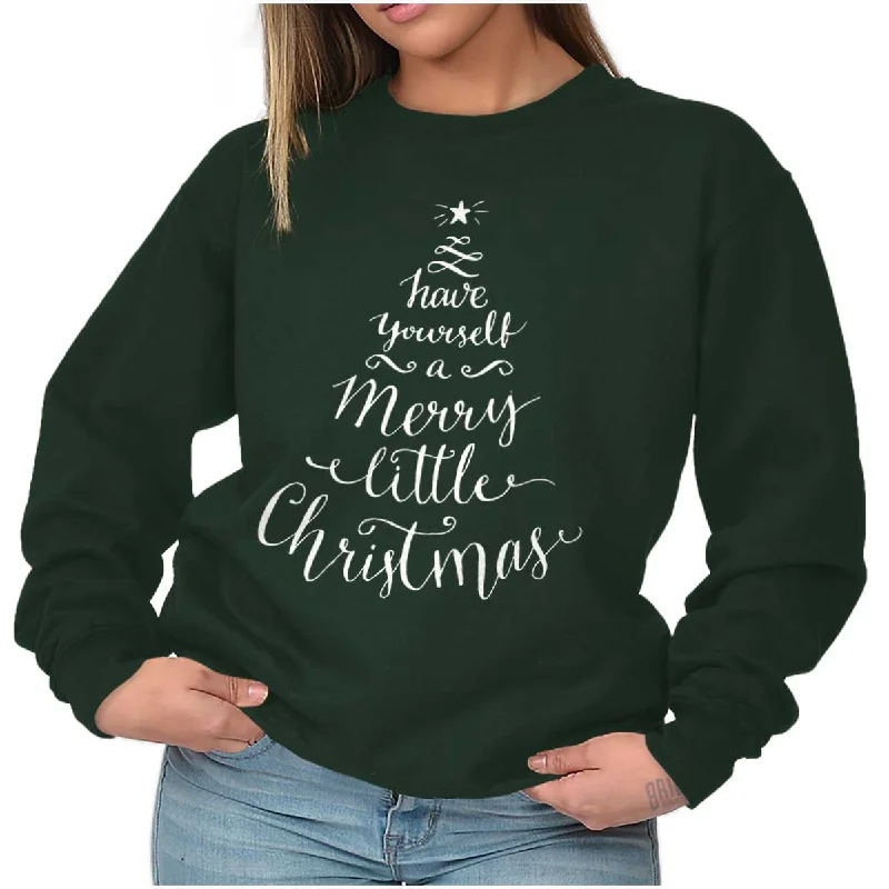 Act Fast sleek gym hoodieMerry Little Christmas Crewneck Sweatshirt