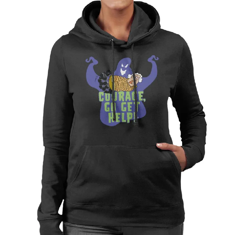Final Markdown fashionable hoodieCourage The Cowardly Dog Halloween Muriel Go Get Help Women's Hooded Sweatshirt