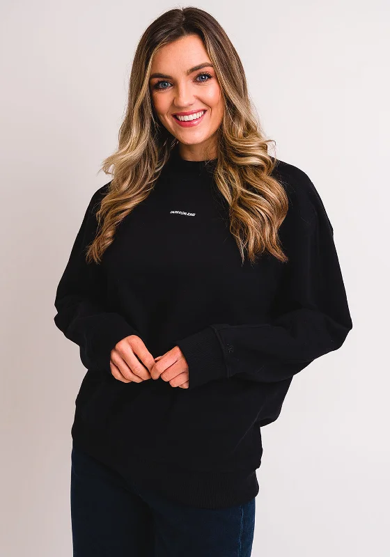 Final Sale minimal hoodieCalvin Klein Jeans Womens Micro Branding Sweatshirt, Black