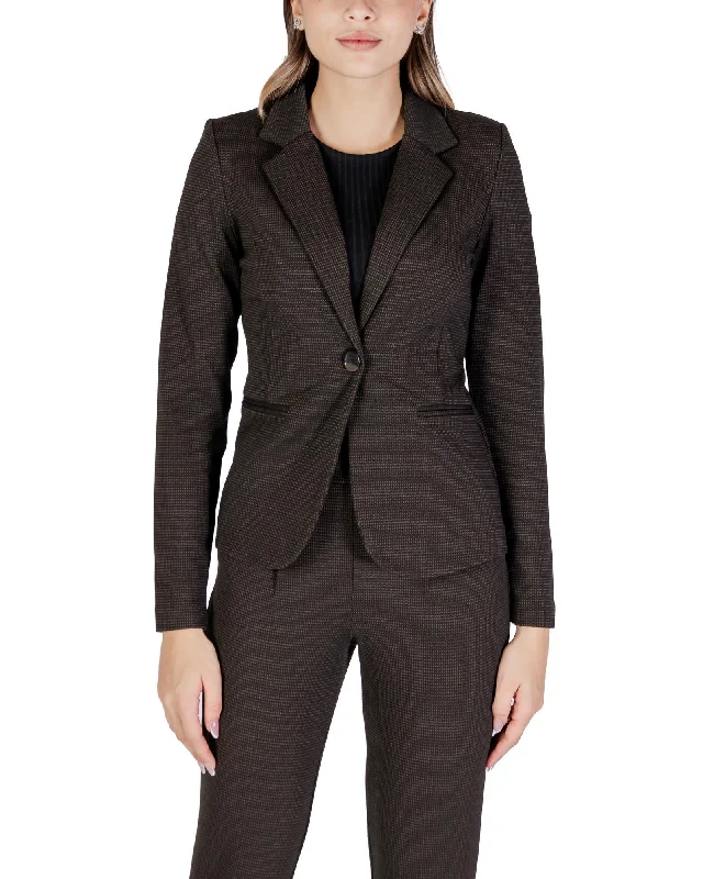 Overstock urban street coatIchi Button-Up Lapel Collar Blazer with Front Pockets