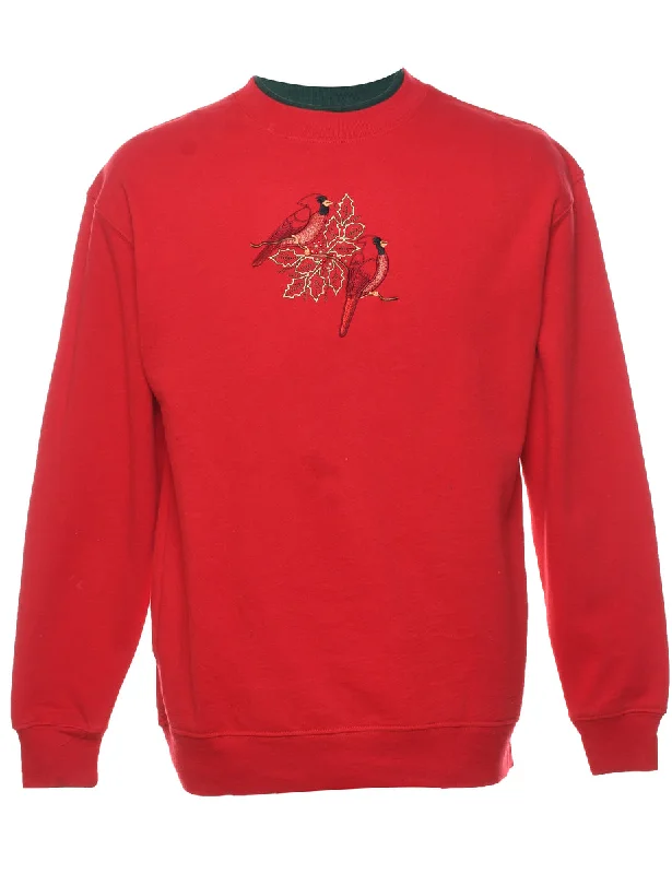 Epic Deals oversized coatBird Print Christmas Sweatshirt - M