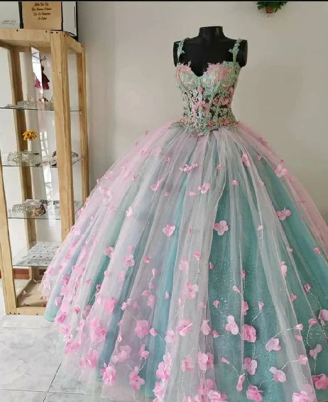Stock Clearance puff sleeve dressWomen’s Quinceanera Ball Gown Application Prom Formal Evening Party Gowns for Sweet 15 16 Y2643