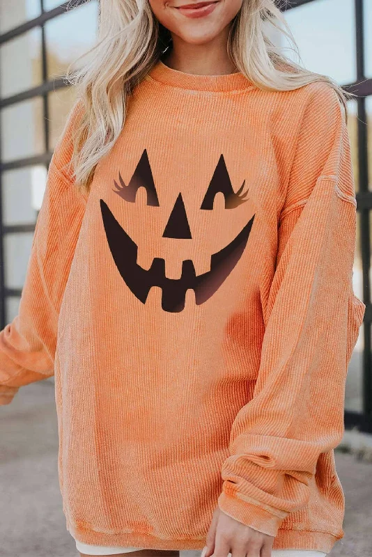 Take Advantage trendy fitness sweatshirtDropped Shoulder Jack-O'-Lantern Graphic Sweatshirt Take Advantage trendy fitness sweatshirtDropped Shoulder Jack-O'-Lantern Graphic Sweatshirt