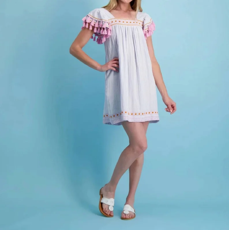 Unbeatable Prices ruffle dressMini Sandrine Dress In Lavender Stripe