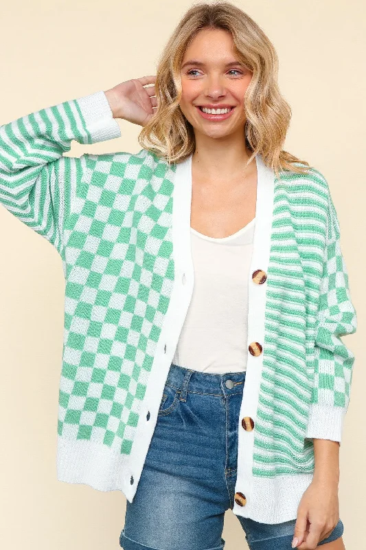 Anniversary Sale fashionable quilted coatMINT BUTTON DOWN CHECKER STRIPE SWEATER CARDIGAN Anniversary Sale fashionable quilted coatMINT BUTTON DOWN CHECKER STRIPE SWEATER CARDIGAN