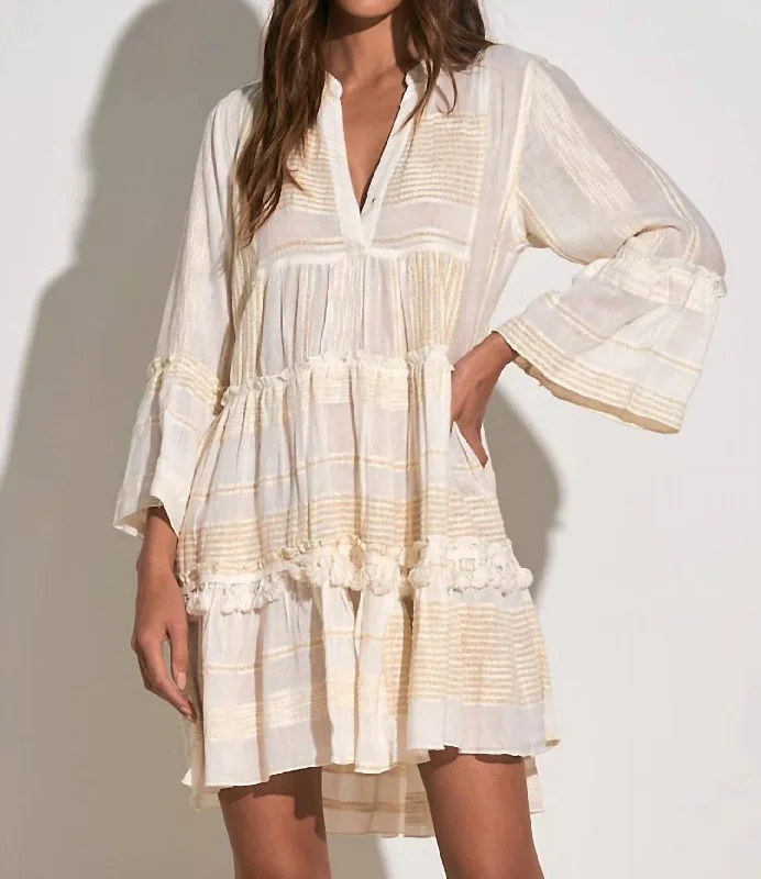 Today's Special floral dressLurex Midi Dress In Ivory
