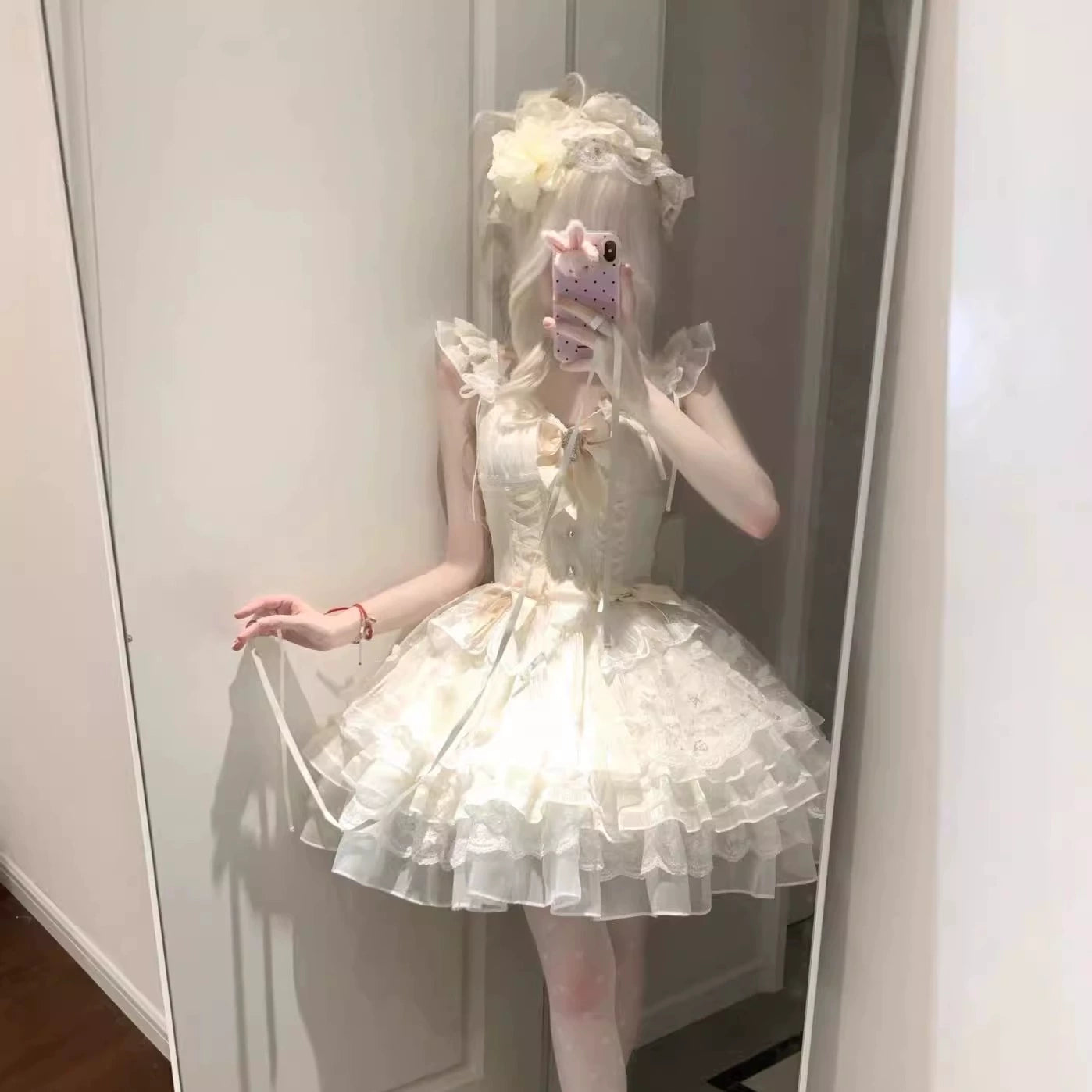 Super Deal backless dressFlight Diary~First Love Praise~Sweet Lolita JSK Tiered Dress Princess Cake Dress Super Deal backless dressFlight Diary~First Love Praise~Sweet Lolita JSK Tiered Dress Princess Cake Dress