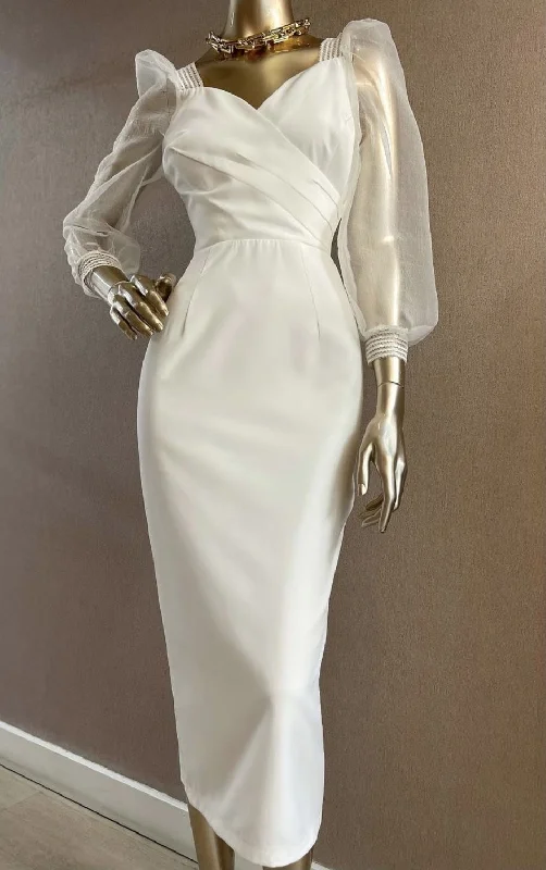 Epic Deals stylish party dressLantern sleeve vintage style party midi prom dress, cocktail long sleeve pencil dress Y3068