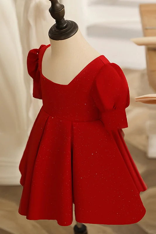 Bonus Savings casual slip dressUnique Scoop Short Sleeves Red Flower Girl Dress Cute First Communion Dress QF1038 Bonus Savings casual slip dressUnique Scoop Short Sleeves Red Flower Girl Dress Cute First Communion Dress QF1038