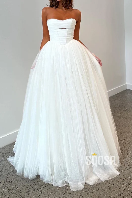 Can't Miss velvet dressChic A-Line Sweetheart Strapless Tulle Wedding Dress QW8188