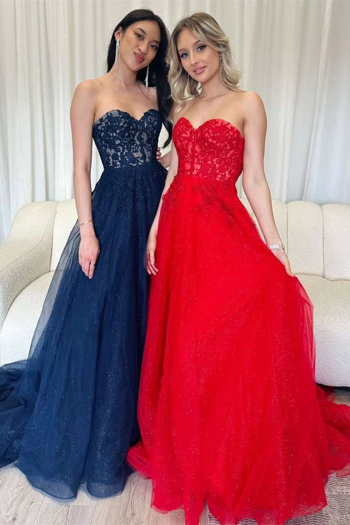 Value Deals trendy bodycon dressSweetheart Strapless Empire Lace Appliques Tulle A-Line Prom Dress Value Deals trendy bodycon dressSweetheart Strapless Empire Lace Appliques Tulle A-Line Prom Dress