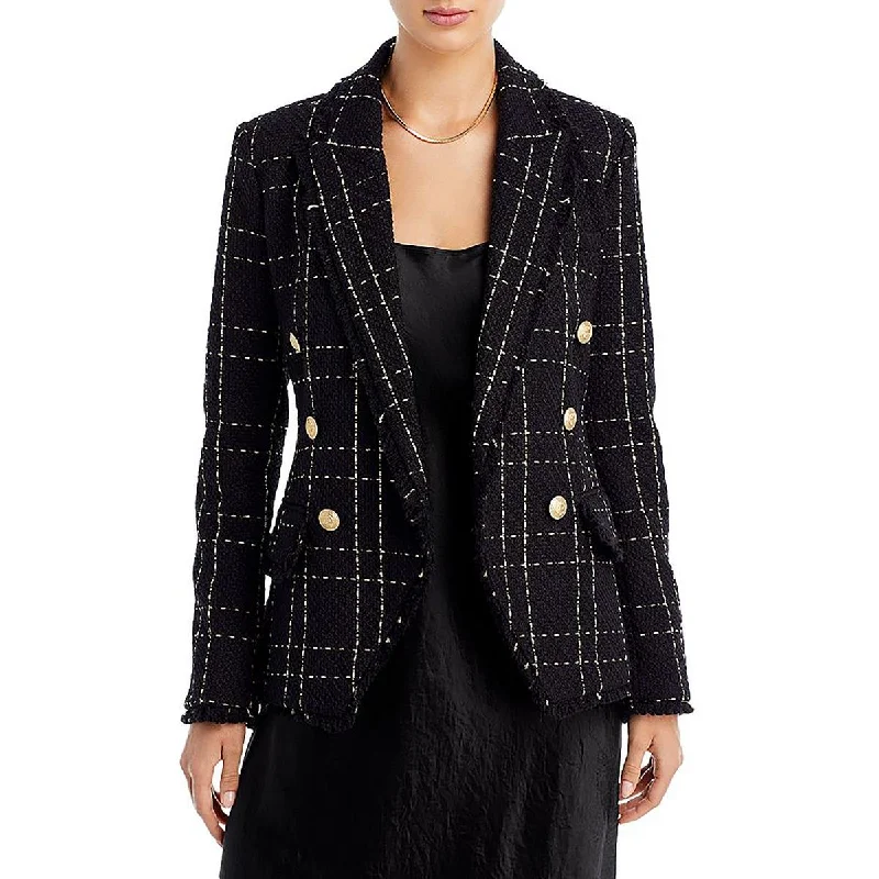 The Best Prices soft shell coatKenzie Womens Tweed Fringe One-Button Blazer