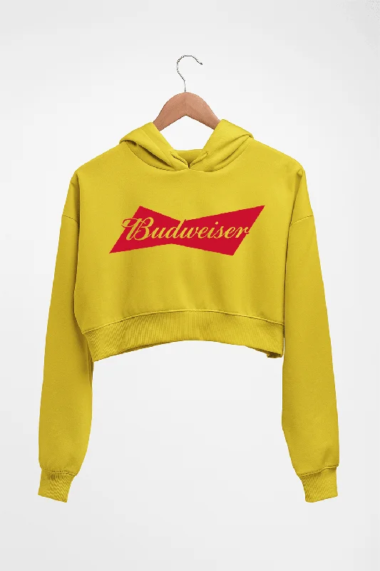 Anniversary Sale soft pullover hoodieBudweiser Crop HOODIE FOR WOMEN