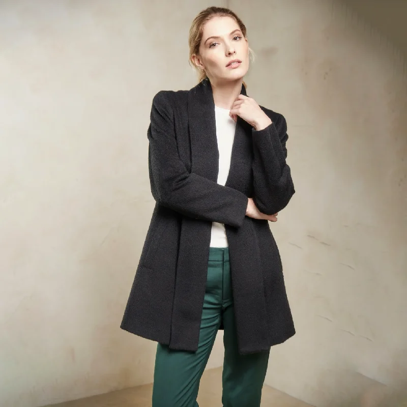 Discount Mania trendy jacketKuna Short Swing Alpaca Coat