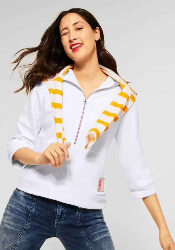 Clearance Sale graphic hoodieStreet One Half Zip Sweatshirt, White