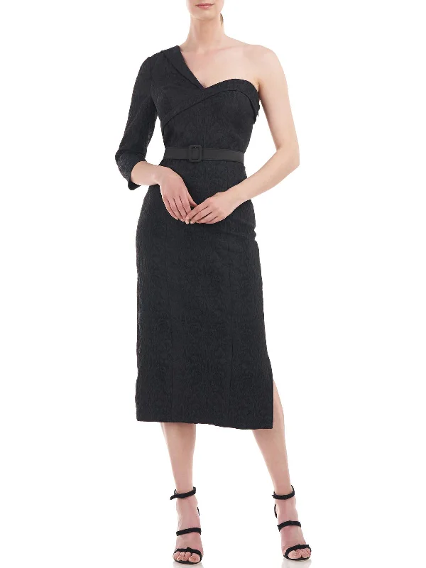 Reduced Prices knit dressWomens One Shoulder Midi Cocktail and Party Dress