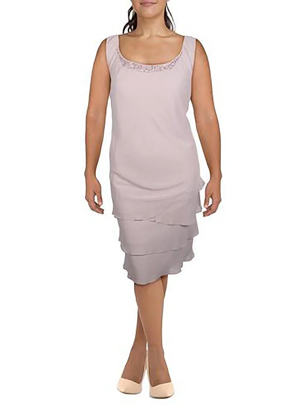 Today’s Deal casual knit dressPlus Womens Beaded Knee-Length Cocktail and Party Dress