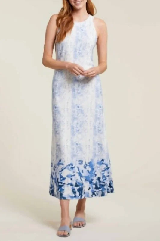 Warehouse Sale party dressHalter Dress In Cool Blue