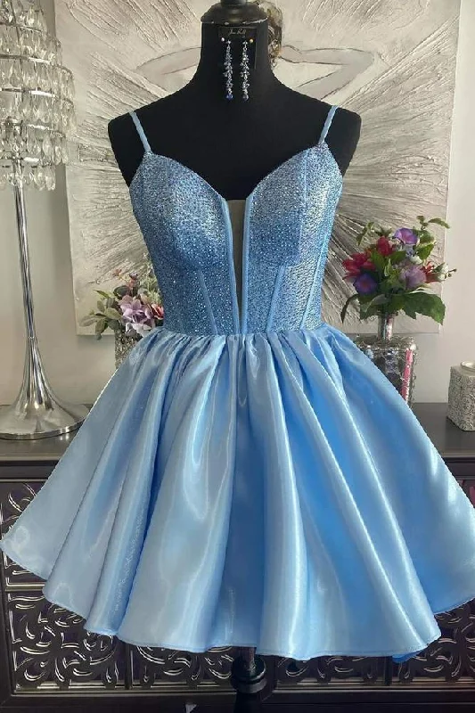 Mega Sale lace dressStraps Beaded A-line Short Princess Party Homecoming Dress