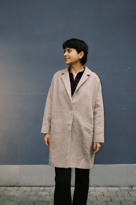 Buy More, Save More comfortable coatwool coat - gentoo - stone grey