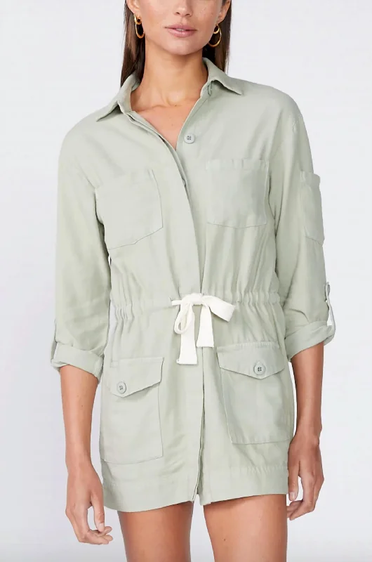 Mega Sale chic shift dressTwill Pocket Dress In Light Olive