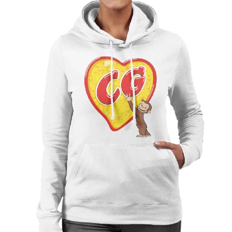 Online Only cozy pullover hoodieCurious George C G Love Heart Women's Hooded Sweatshirt Online Only cozy pullover hoodieCurious George C G Love Heart Women's Hooded Sweatshirt