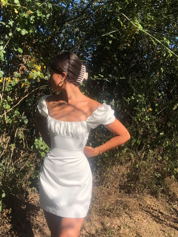 Bonus Savings pleated maxi dressVintage Square Neckline White Homecoming Dress,White Mini Dress Y3083 Bonus Savings pleated maxi dressVintage Square Neckline White Homecoming Dress,White Mini Dress Y3083