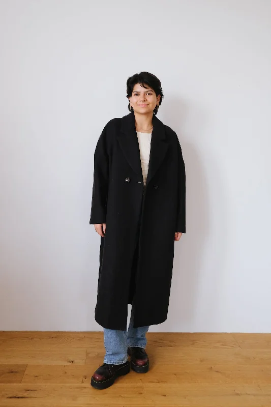 Final Sale insulated coatwool coat - cedar - black