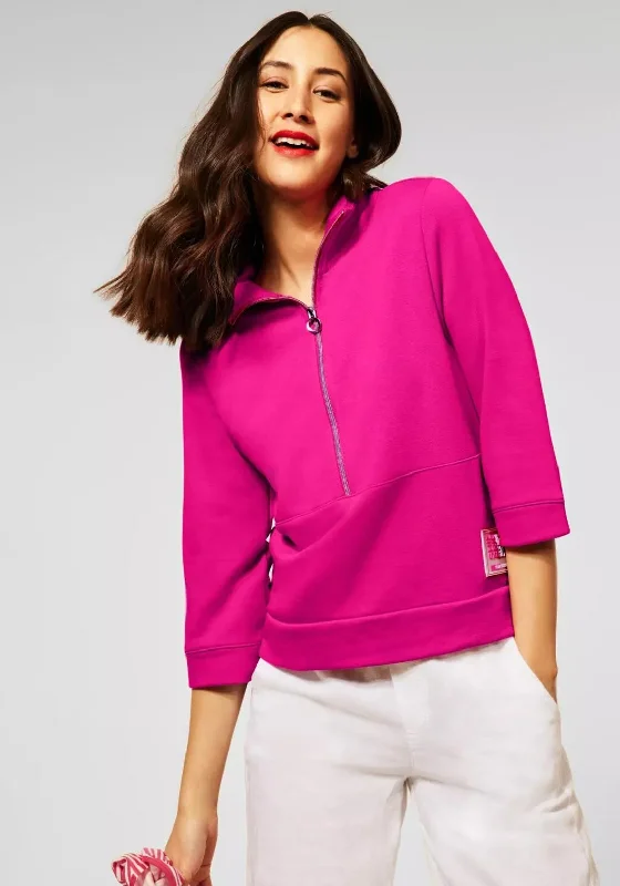 Special Offer performance hoodieStreet One Half Zip Sweatshirt, Fuchsia