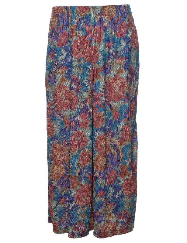 Price Reduction relaxed winter jacketFloral Print Multi-Colour Wide Leg Trousers - W26 L21