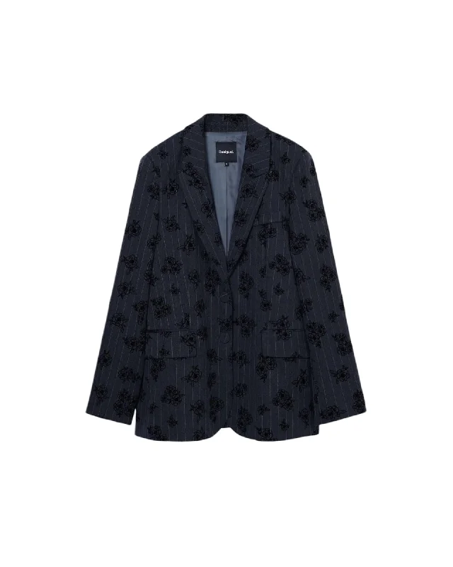 Can't Be Beat modern coatDesigual Lapel Collar Buttoned Blazer with Front Pockets
