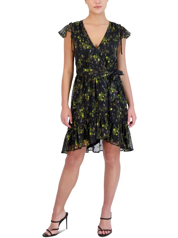 Deal Frenzy oversized dressWomens Printed Mini Wrap Dress