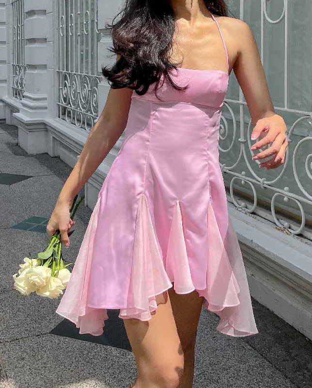 Savings Bonanza lace dressA-line Pink Homecoming Dress,Pink Cocktail Dress Y2667