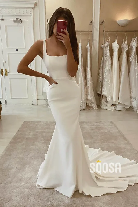 Special Promotion casual slip dressMermaid/Trumpet Wedding Dress Double Straps Rustic Wedding Dress QW2254