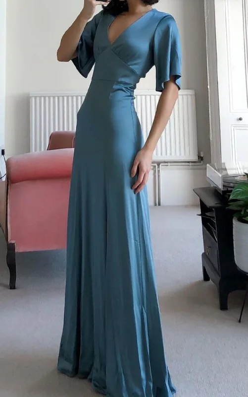 Must-Have Deals sleek dressA-Line V-Neck Floor-Length Prom Dress  Y2653