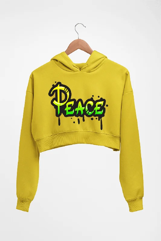 Best Seller casual streetwear hoodieGraffiti Peace Crop HOODIE FOR WOMEN