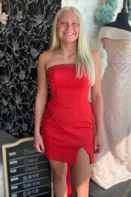 Markdown Madness relaxed fit dressRed Strapless Sheath Tight  Homecoming Dress