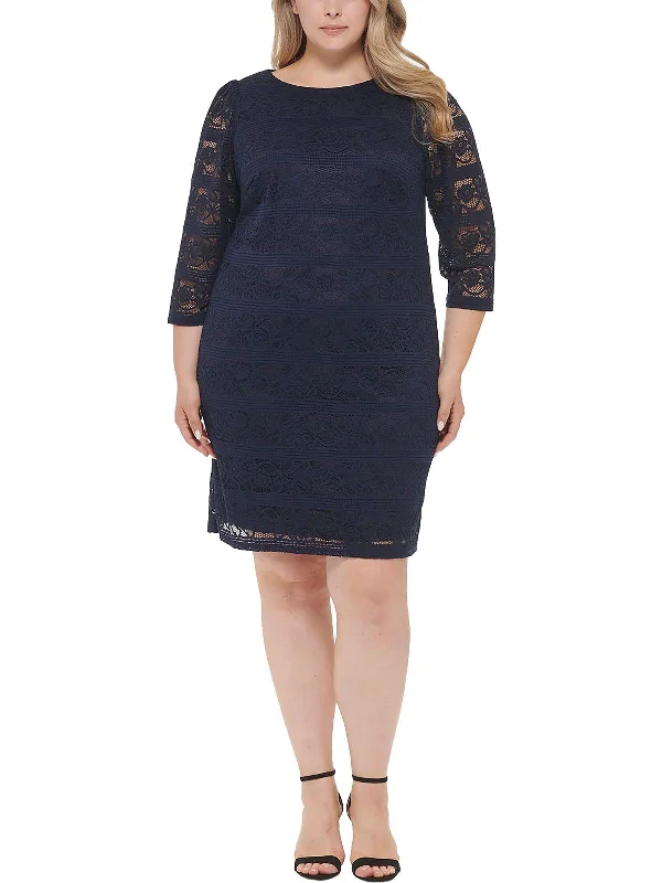 Best Bargains trendy wrap dressPlus Womens Causal Eyelet Sheath Dress