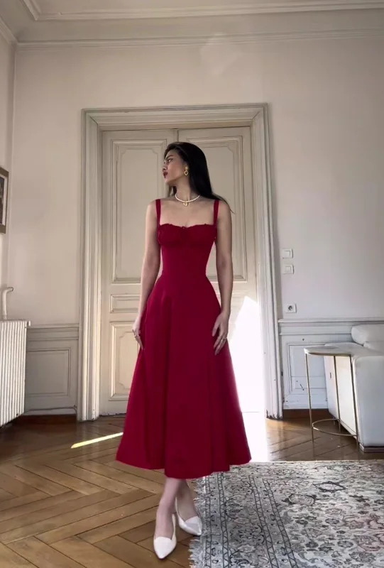 Special Offer vintage-inspired dressVintage A-line Sleeveless Midi-length Prom Dress Y4033