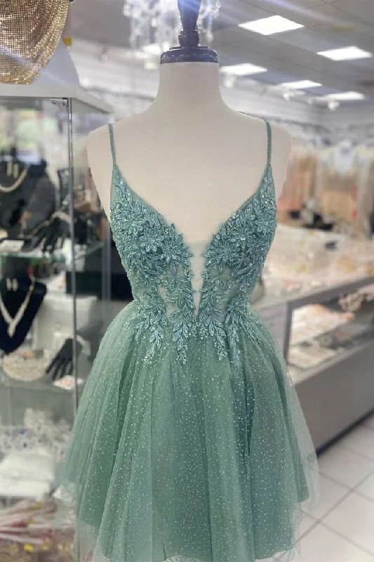 Best Deals boho-chic dressSweetheart A-line Straps Tulle Homecoming Dress