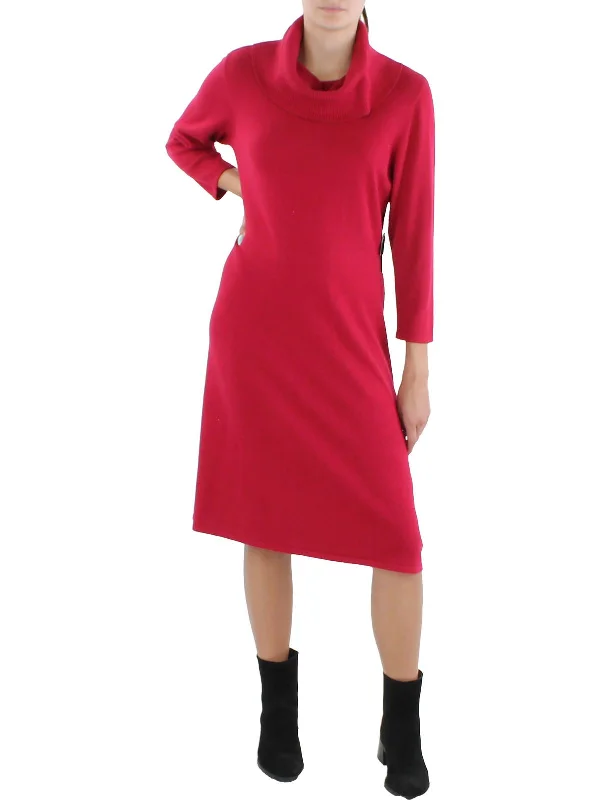 Online Exclusive lace dressWomens Cowl Neck Knee Sweaterdress