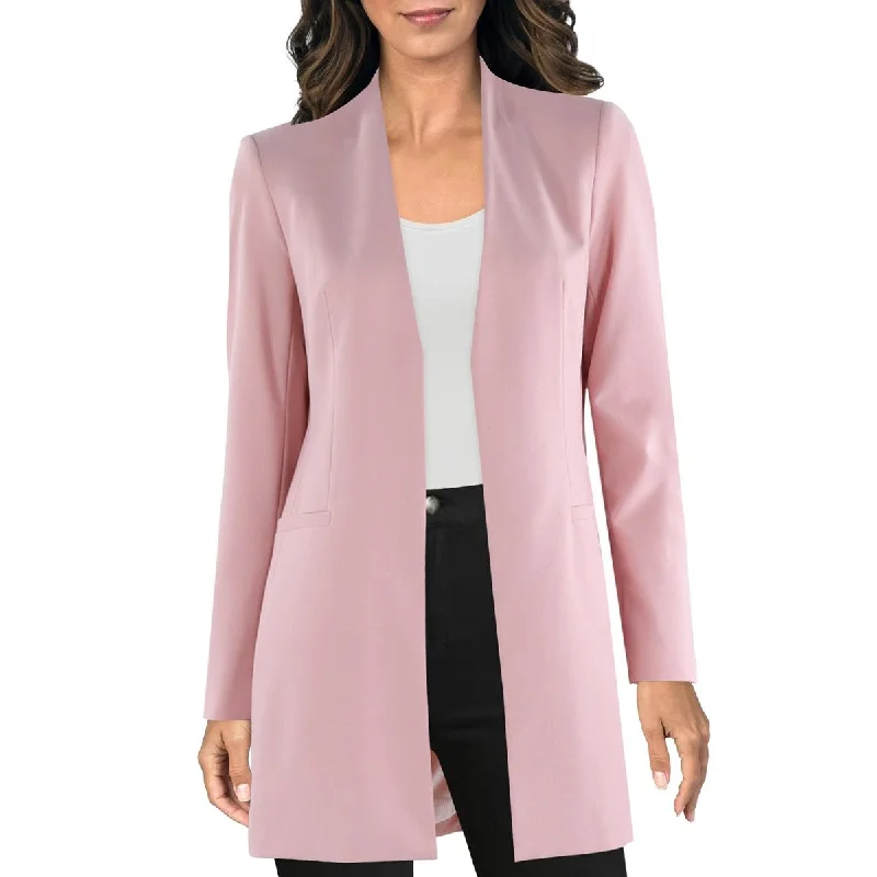 Deep Discounts contemporary trench coatPetites Womens Collarless Suit Separate Open-Front Blazer Deep Discounts contemporary trench coatPetites Womens Collarless Suit Separate Open-Front Blazer