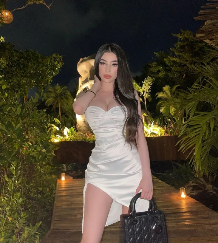 Reduced Prices spaghetti strap dressSexy White Homecoming Dress,White Party Dress Y2645