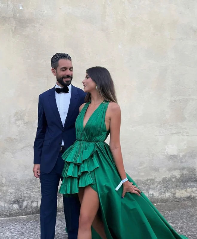 Weekend Deal draped dressGreen A-line Hi-low Prom Dress,Green Winter Party Dress Y3098 Weekend Deal draped dressGreen A-line Hi-low Prom Dress,Green Winter Party Dress Y3098