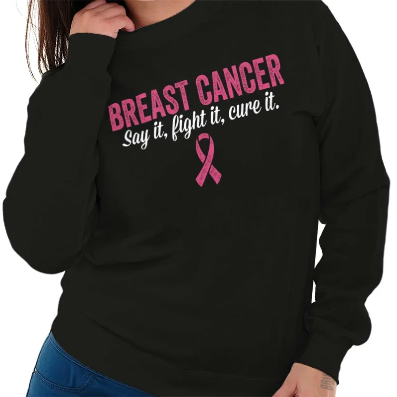 Bargain Prices bold fitness hoodieFight Cure Breast Cancer Crewneck Sweatshirt