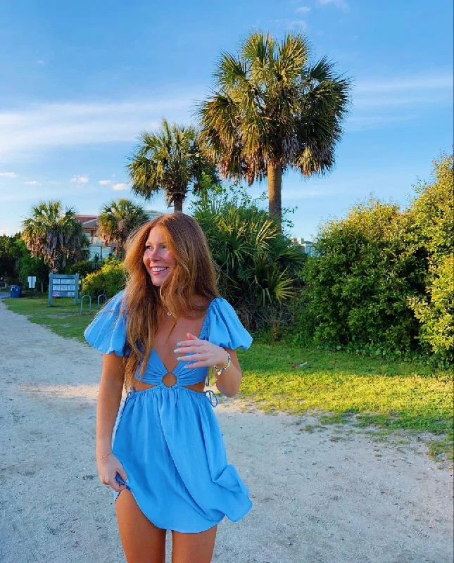 Exclusive Online Offer stylish party dressBlue Waist Cut Out Homecoming Dress,Blue Beach Dress Y2748 Exclusive Online Offer stylish party dressBlue Waist Cut Out Homecoming Dress,Blue Beach Dress Y2748