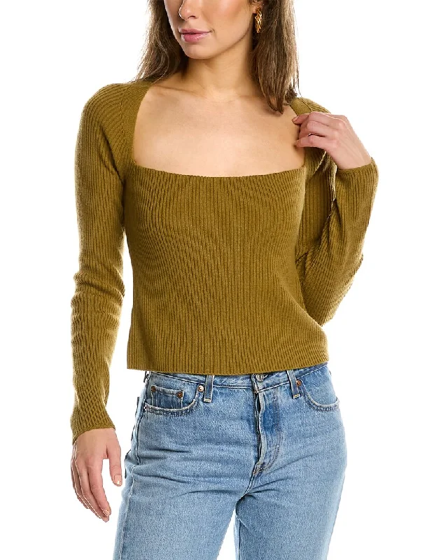 Weekend Deal elegant dressThe Sei Square Neck Wool & Cashmere-Blend Top